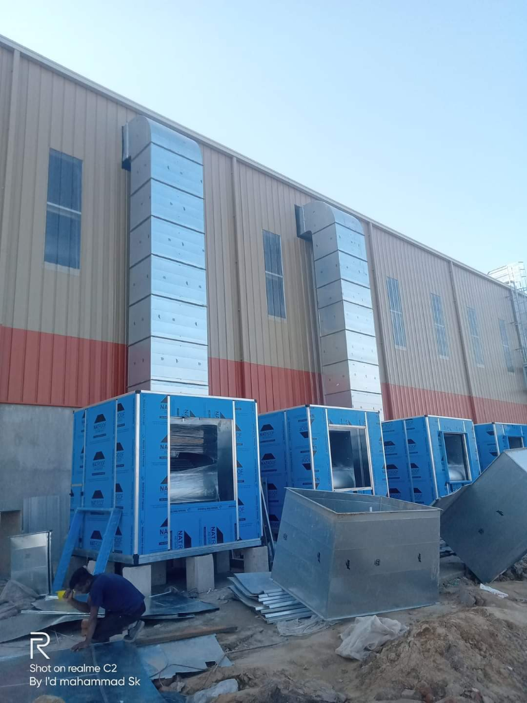 Industrial Exhaust Air Ventilation Setup